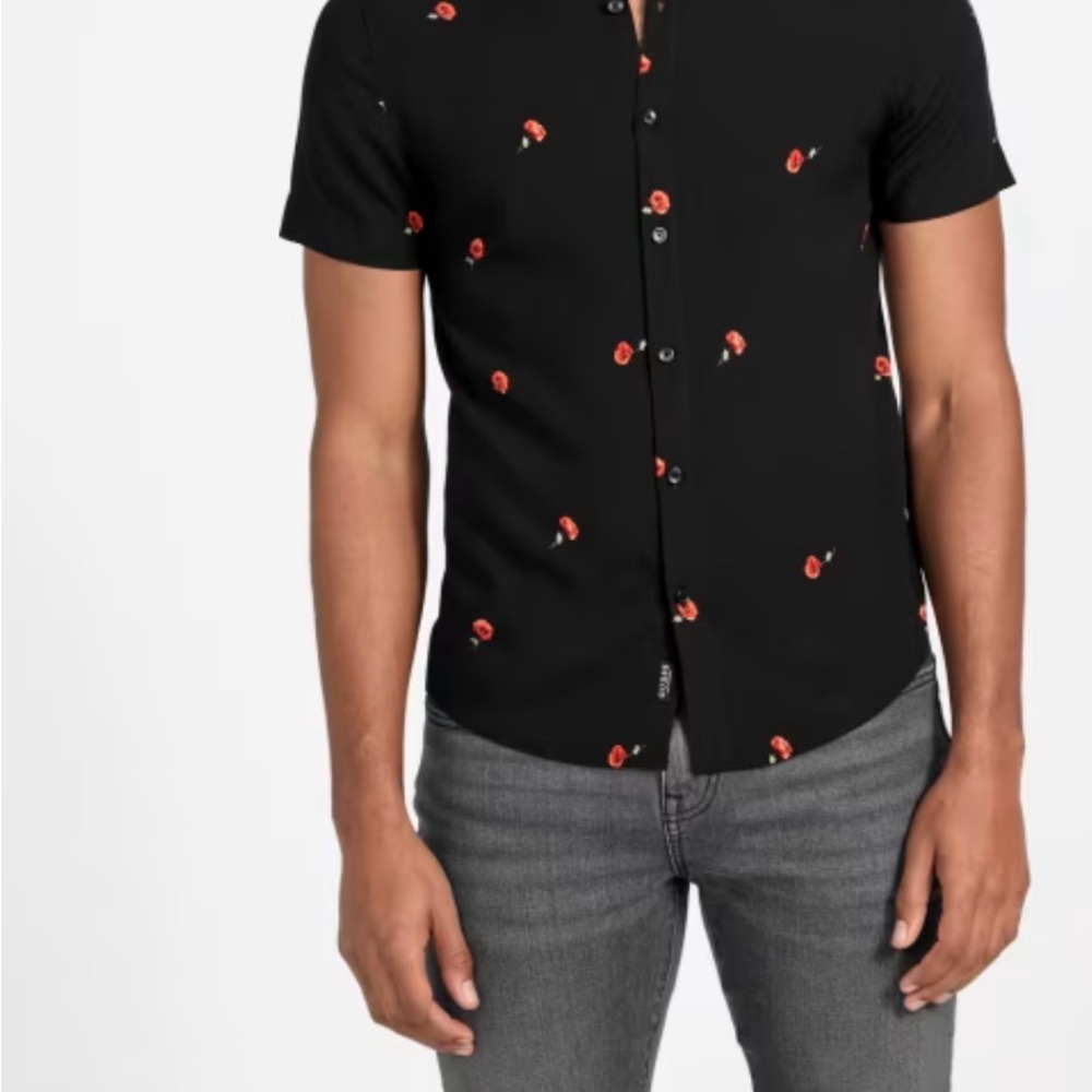 Men's Black Floral Shirt